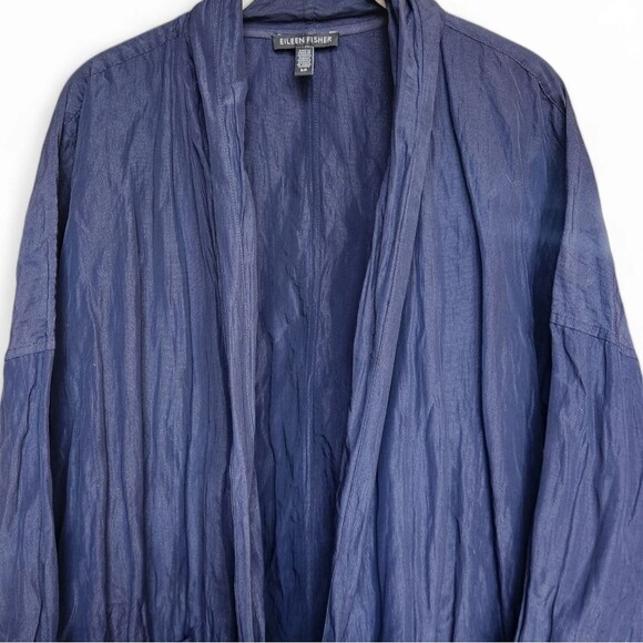 Eileen Fisher rumpled organic cotton open front kimono top oversize S - Picture 4 of 8